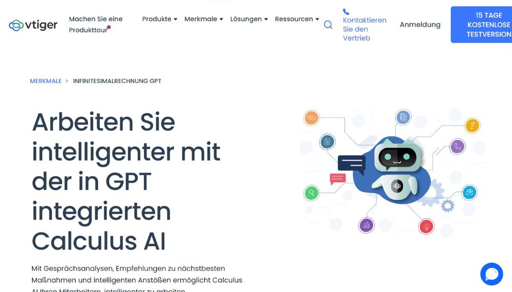 Screenshot der Website: Calculus AI